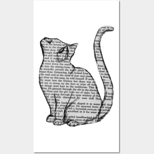 books and cats and books and cats Posters and Art